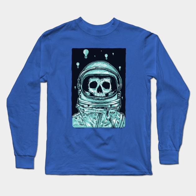 Skull Astronaut Long Sleeve T-Shirt by Miskatonic